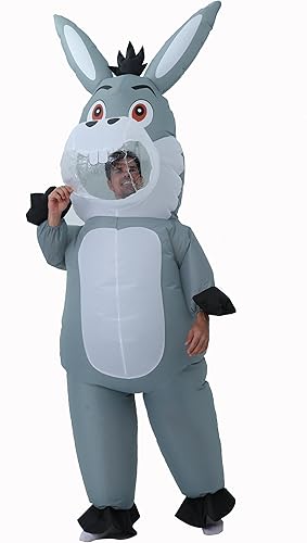 Inflatable donkey Costume, Donkey Costume Adult Inflatable Costumes Adult Size Full Body Blow up Costumes for Adults Women Men Inflatables Fancy Funny Suit for Halloween Carnival Party