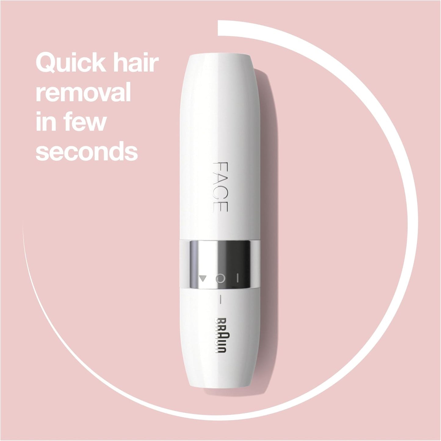 Braun Mini Facial Hair Remover for Women – Portable, Painless, Smart Light, White