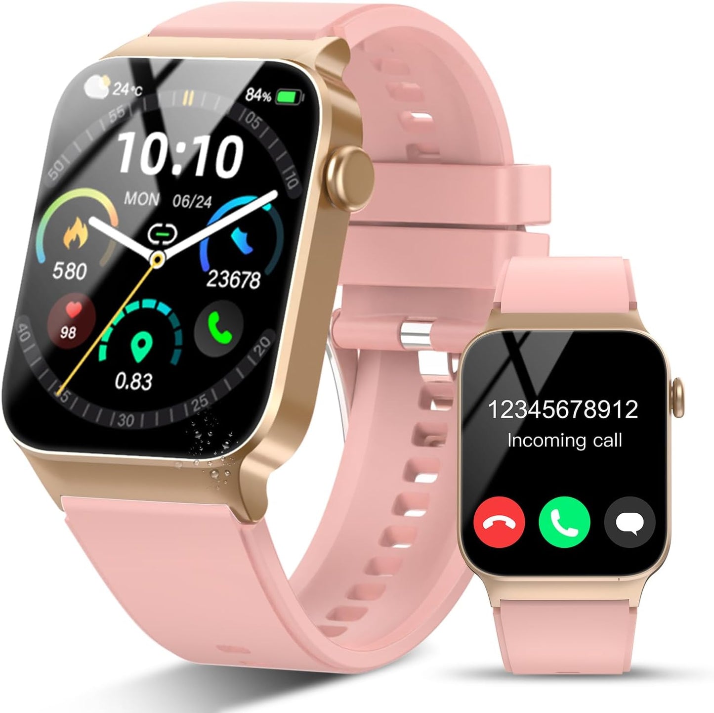 Smart Watch with Call Function, 1.85'' HD Fitness Tracker, Heart Rate & Sleep Monitor