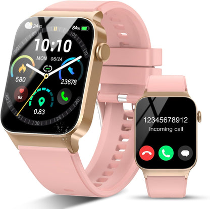 Smart Watch with Call Function, 1.85'' HD Fitness Tracker, Heart Rate & Sleep Monitor