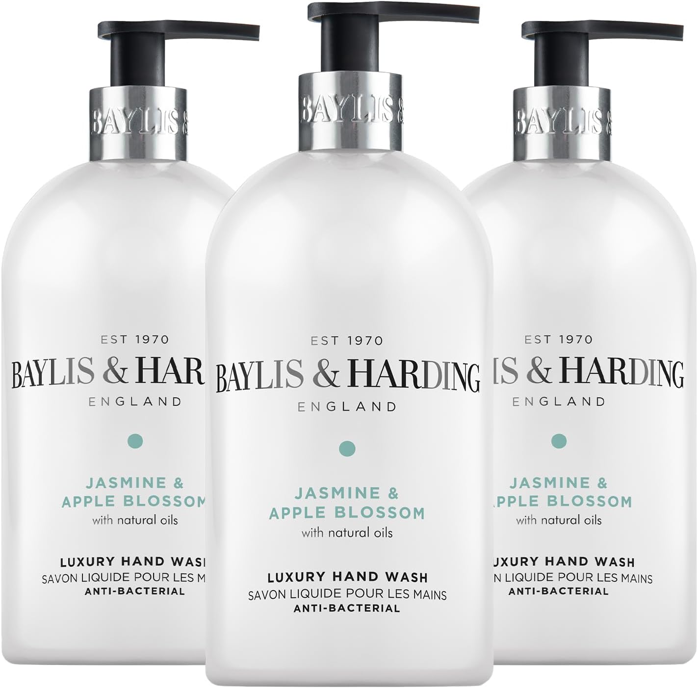Baylis & Harding Hand Wash 500ml Pack of 3 – Jasmine Apple, Antibacterial & Vegan
