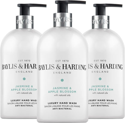 Baylis & Harding Hand Wash 500ml Pack of 3 – Jasmine Apple, Antibacterial & Vegan