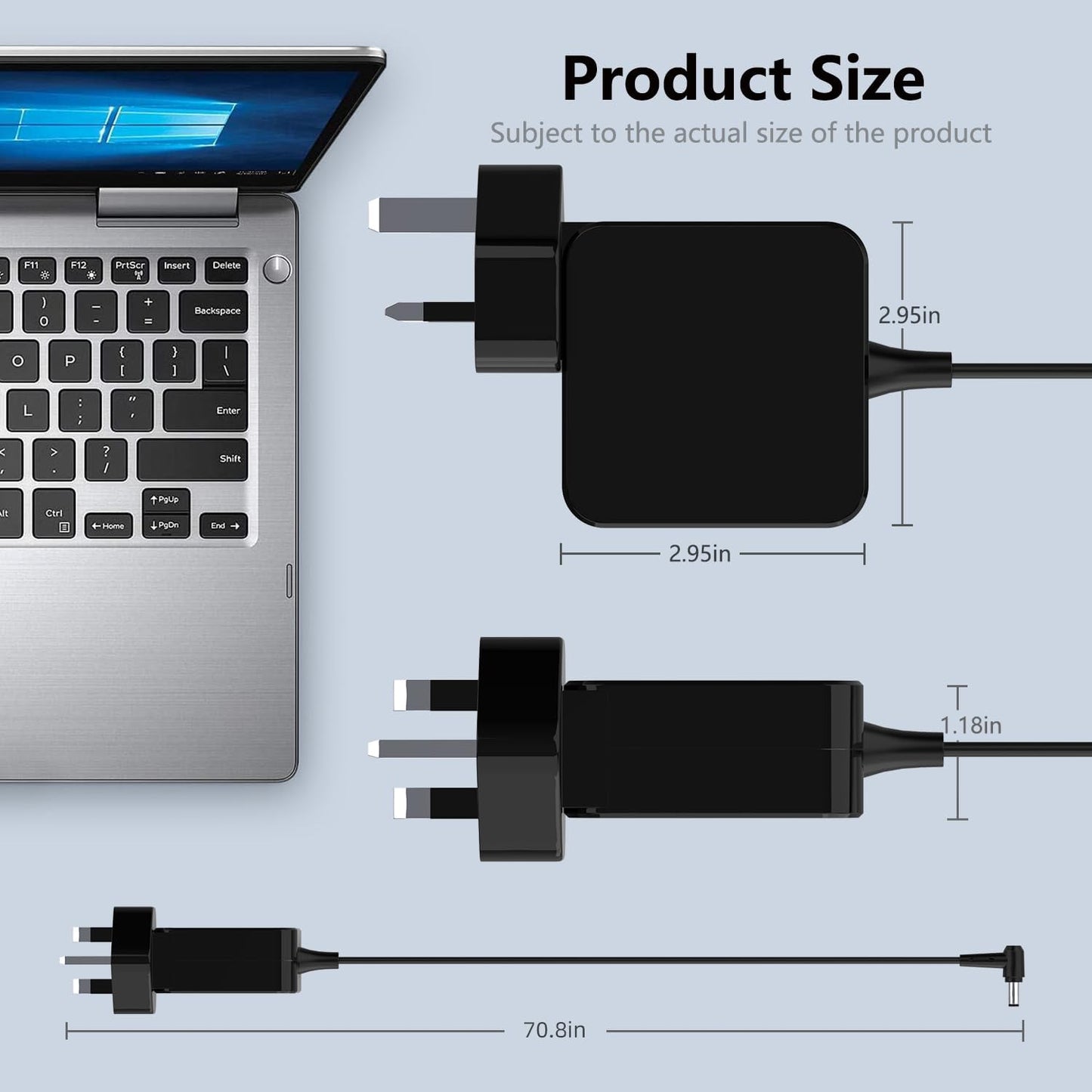 65W Lenovo Laptop Charger for Lenovo V15 V14 V17 G1 G2 G3 G4 V340 V145 V155 V110 V140 V320 G1-IML G2-ITL V15-ADA V14-IIL V17-IIL V14-ADA V145-14AST V145-15AST AC Adapter Power Supply