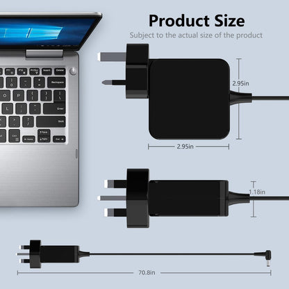 65W Lenovo Laptop Charger for Lenovo V15 V14 V17 G1 G2 G3 G4 V340 V145 V155 V110 V140 V320 G1-IML G2-ITL V15-ADA V14-IIL V17-IIL V14-ADA V145-14AST V145-15AST AC Adapter Power Supply