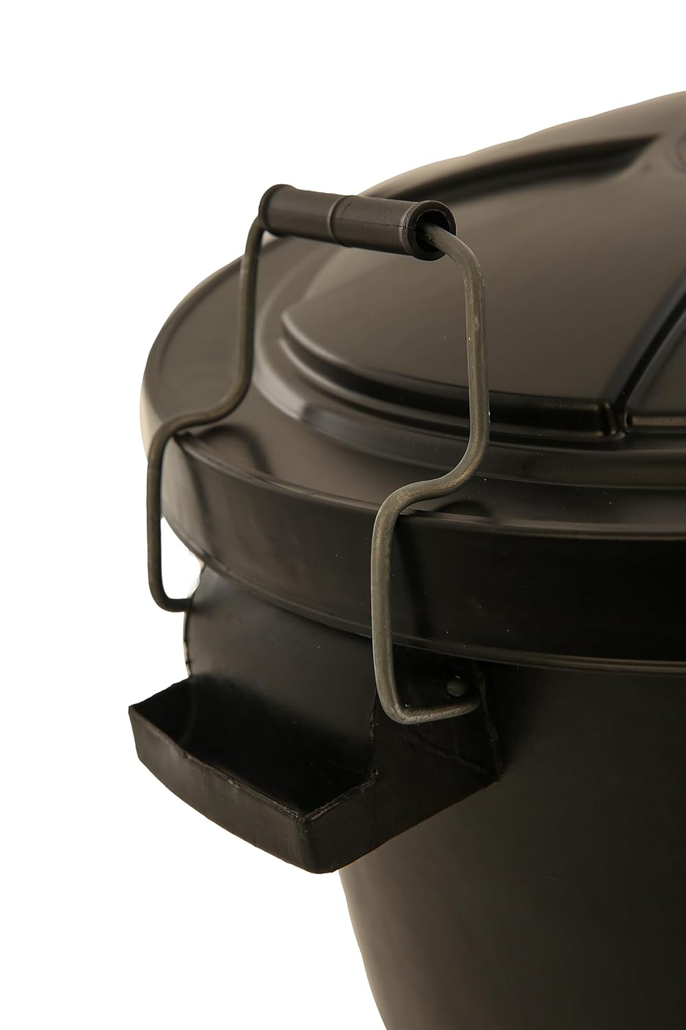 2-Pack Large 90L Black Garden Dustbin - Heavy Duty Plastic Waste Bin with Lid