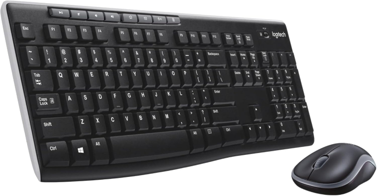 Logitech MK270 Wireless Keyboard & Mouse Combo – 2.4GHz, Multimedia Keys, UK Layout