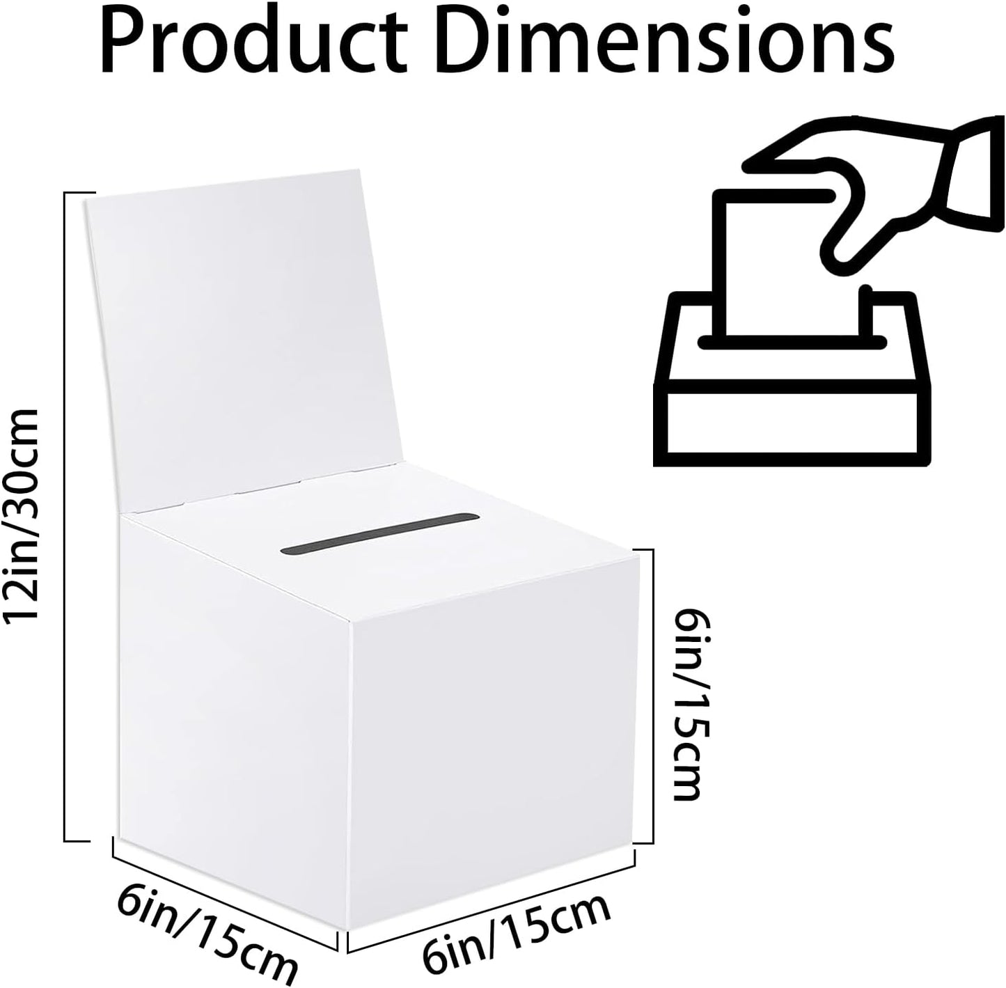 Ballot Box,Suggestion Box,Foldable Cardboard Ballot Boxes,Feedback Card Boxs,with Slotted Removable Heads,for Donations,Charity Voting Collecting Fundraising Party Raffle Comment Wedding Blessings