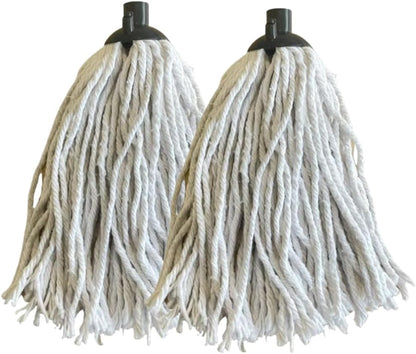 REQUISITE NEEDS long cotton floor mop – Looped string with detachable head and handle ergonomic design lightweight easy to use Includes 2 strings heads (pack of heads), Grey