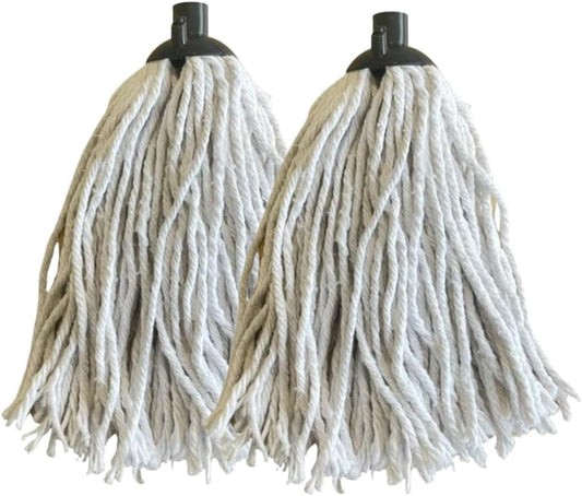 REQUISITE NEEDS long cotton floor mop – Looped string with detachable head and handle ergonomic design lightweight easy to use Includes 2 strings heads (pack of heads), Grey