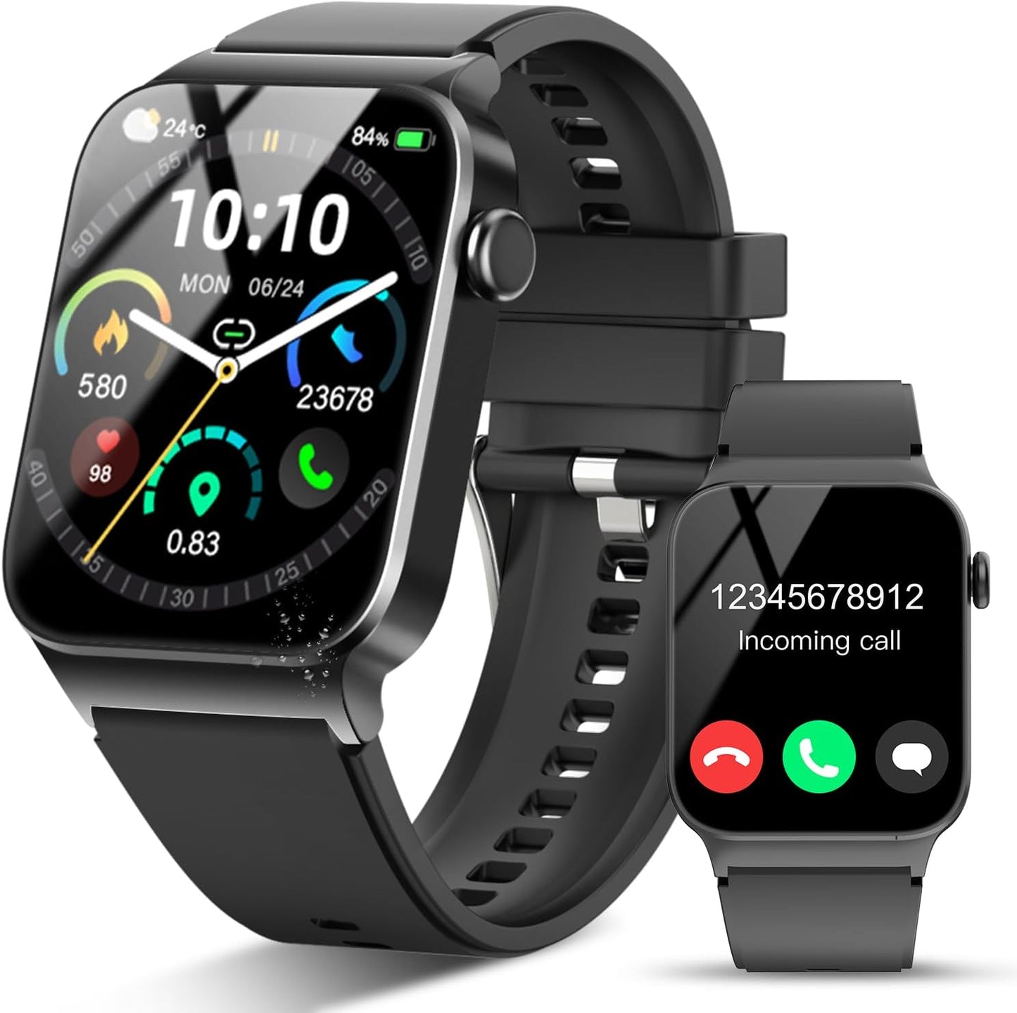 Smart Watch with Call Function, 1.85'' HD Fitness Tracker, Heart Rate & Sleep Monitor