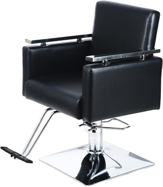 Panana Barber Chair Height Adjustable Hairdressing Chair for Hair Salon Haircut Spa Chair Metal Top Armrest