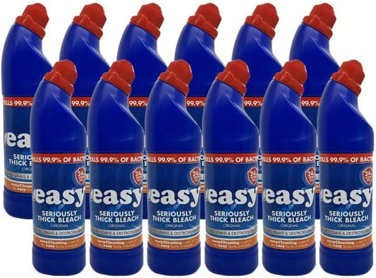 Easy Thick Bleach 750ml x12 – Kills 99.9% Bacteria, Fights Stains & Odors Fast