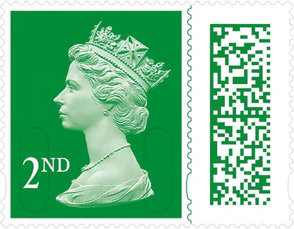 2nd Class Stamps (20 Pack) - Self Adhesive UK Letter Postage Stamps for Standard Mail with Barcode