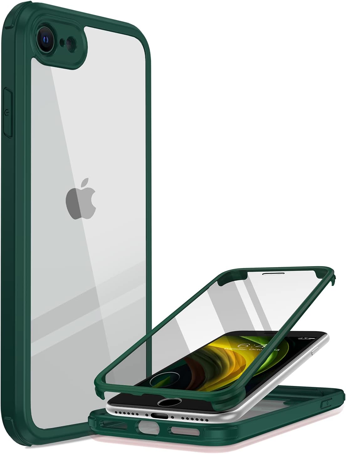 iPhone SE 2020/2022 Case with Glass Protector – 360° Shockproof Transparent Cover