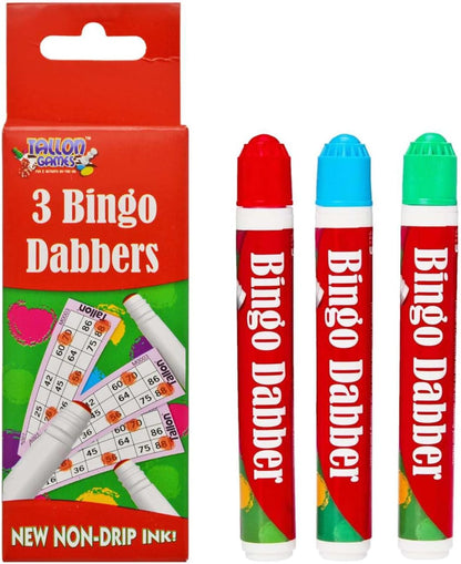 Pheleam Bingo Dabbers - 4 Pack, 12 Dabbers, Bright Red, Blue, and Green, Non-Drip Bingo Pens, Perfect for Bingo Nights at Bingo Halls & With Friends and Family, Mess-Free Pens