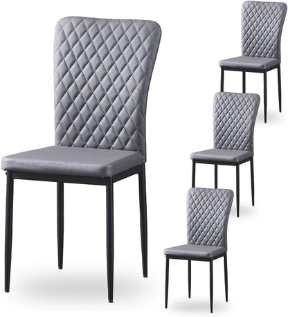 Modern Upholstered Dining Chairs Set of 4/6/8 – High Back, Metal Legs, Multi-Color