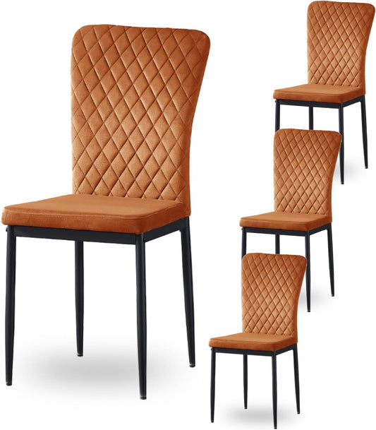 Modern Upholstered Dining Chairs Set of 4/6/8 – High Back, Metal Legs, Multi-Color