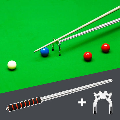 TIHOOK 4 Pcs Billards Cue Stick Bridge, Retractable Billiards Cue with 3 Pcs Removable Brass Bridge Head, Snooker Pool Cue Accessories, Pool Table Accessories for Pool Table (Silver)