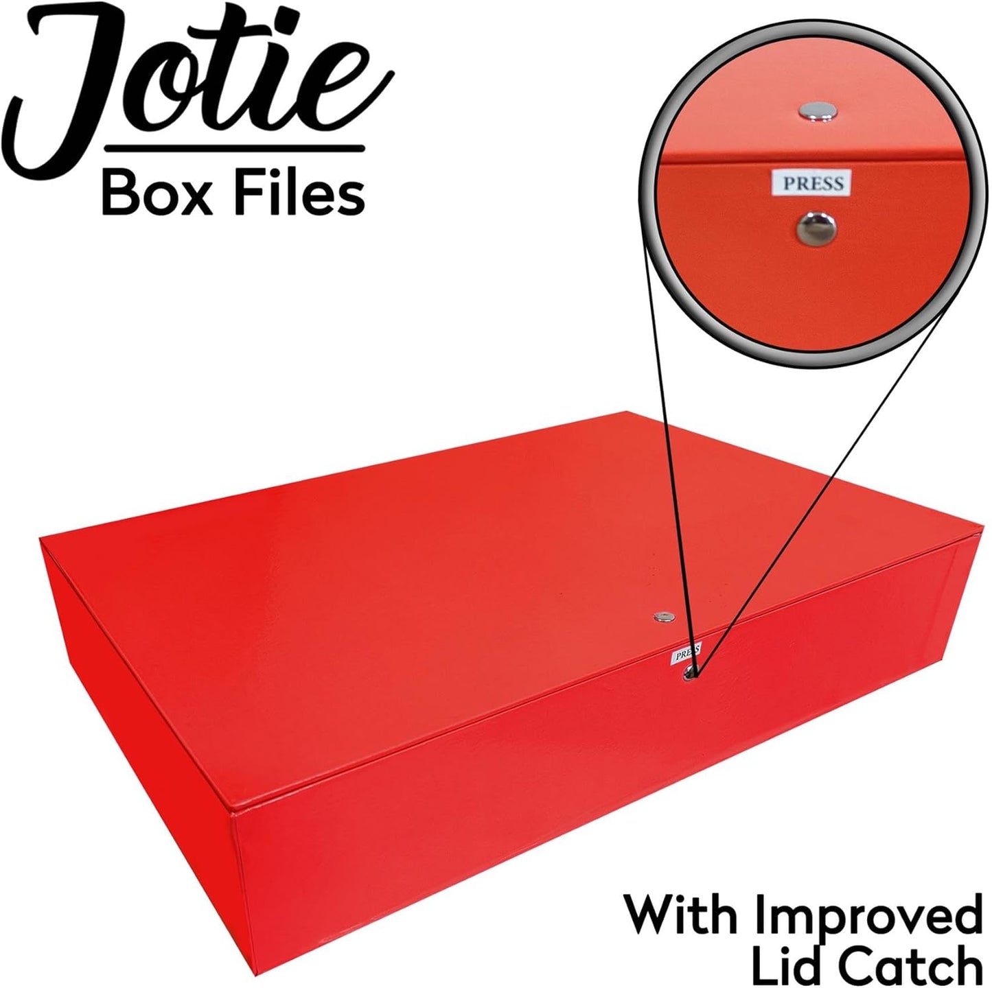Red Box File with Lock & Ring Pull – 75mm Spine, Office Document Organizer A4/Foolscap