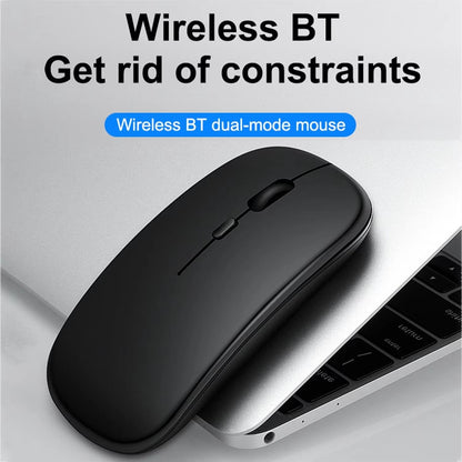 HORNBILL Wireless Mouse Rechargable, Upgraded, Ultra Slim Silent 2.4G Cordless Mouse 1600 DPI with USB Receiver for Laptop PC Computer Mac Tablet, Battery Level Visible, Black