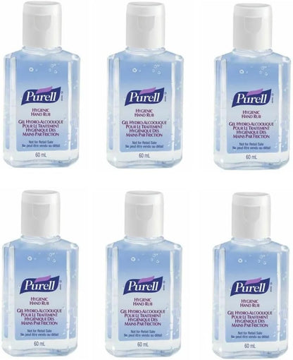 Hand Sanitizer Gel 60mL – Pack of 6 – Pocket Size, Travel-Friendly, Kills 99.9% Germs