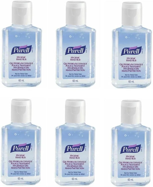 Hand Sanitizer Gel 60mL – Pack of 6 – Pocket Size, Travel-Friendly, Kills 99.9% Germs