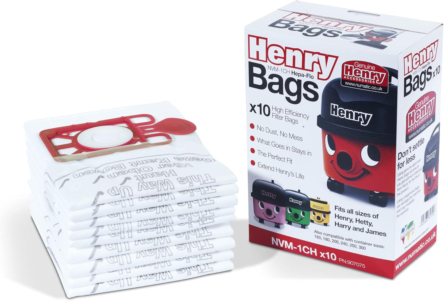 Genuine Henry Hetty NVM-1CH HepaFlo Vacuum Dust Bags – Pack of 10 by Avern
