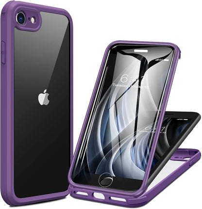 iPhone SE 2020/2022 Case with Glass Protector – 360° Shockproof Transparent Cover