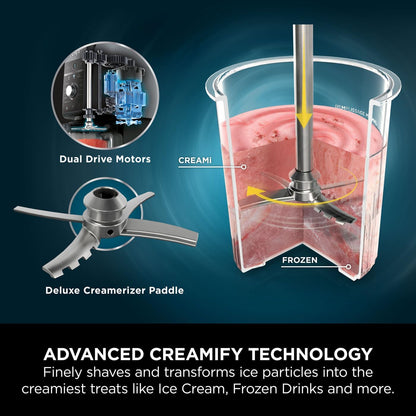Ninja CREAMi Deluxe Ice Cream & Dessert Maker – 10-in-1, 3 Tubs, Silver NC501UK
