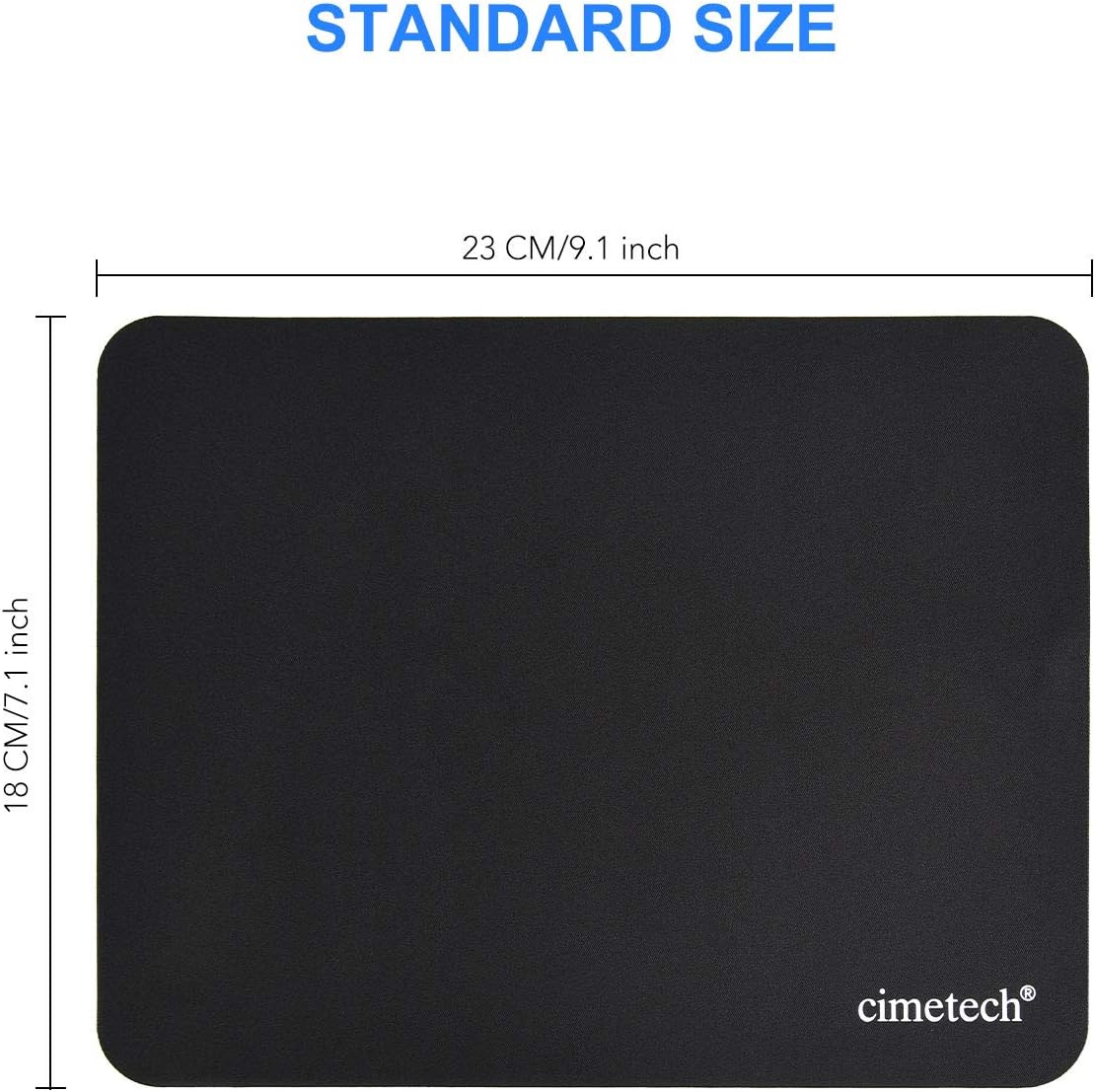 Cimetech Ultra-Thin Mouse Pad 23x18cm – Non-Slip, Washable, Smooth & Durable