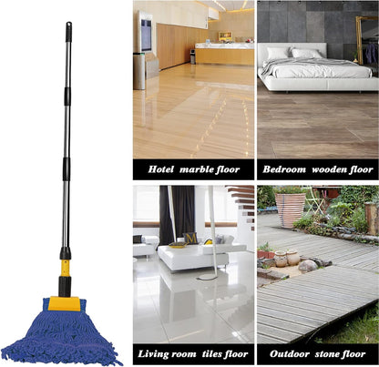 Heavy Duty Commercial Mop with 2 Heads & 120cm Steel Handle – Wet Floor Cleaning