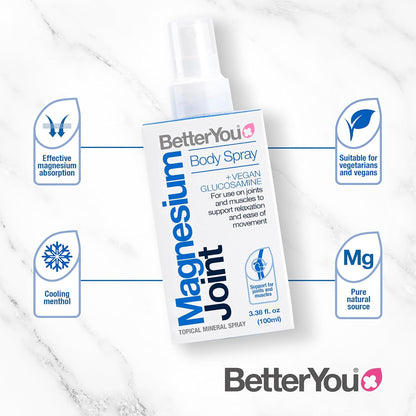 BetterYou Magnesium Joint Spray 100ml – Glucosamine for Muscle & Joint Relief