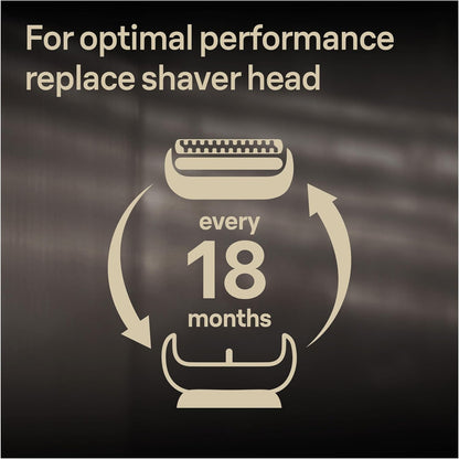 "Braun Series 9 Replacement Shaver Head - Original, Fits Series 9 & 9 Pro, Silver