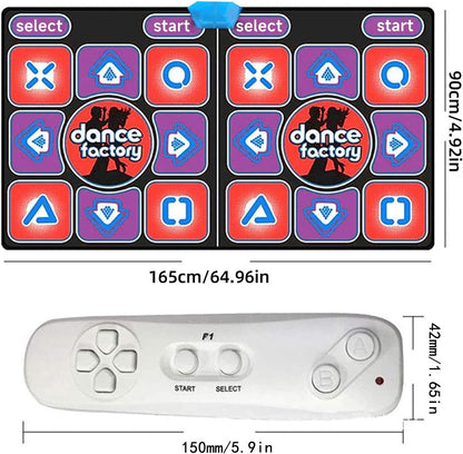 Dance Mat for Adults & Kids, Double User Dance Pad Game with Wireless Controller for TV, Plug and Play Electronic Dance Mats with 200 In Music 60 Sensory Games, Exercise Dancing Mat for Family Games