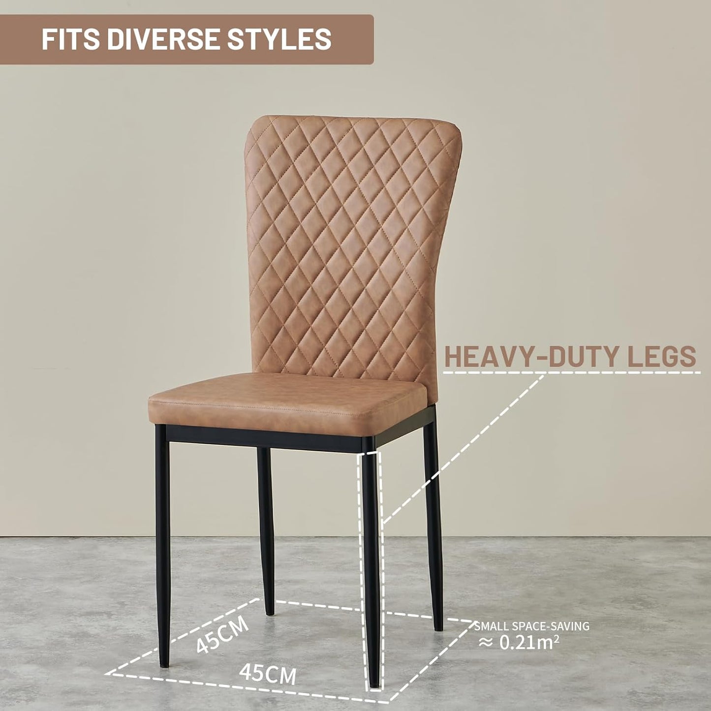 Modern Upholstered Dining Chairs Set of 4/6/8 – High Back, Metal Legs, Multi-Color
