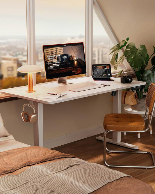 Electric Height Adjustable Standing Desk with 4 Memory, Smart Panel, Home Office