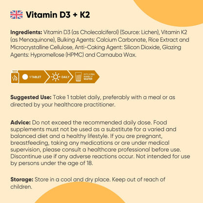 Vitamin D3 4000IU & K2 MK7 125mcg – 240 Tablets | 8-Month High Strength Supply