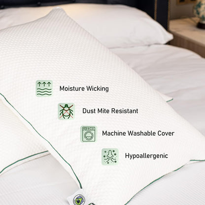 Hotel Quality Pillows 2-Pack – Ultra Soft, Hypoallergenic, Standard Size 50x75cm