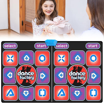 Dance Mat for Adults & Kids, Double User Dance Pad Game with Wireless Controller for TV, Plug and Play Electronic Dance Mats with 200 In Music 60 Sensory Games, Exercise Dancing Mat for Family Games