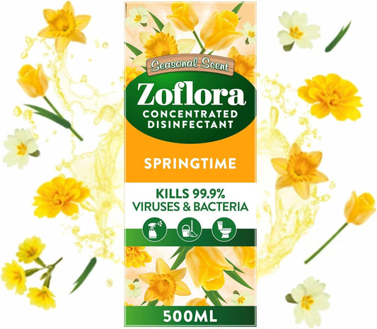 Zoflora Springtime 500ml Multipurpose Antibacterial Disinfectant – Kills 99.9% Germs