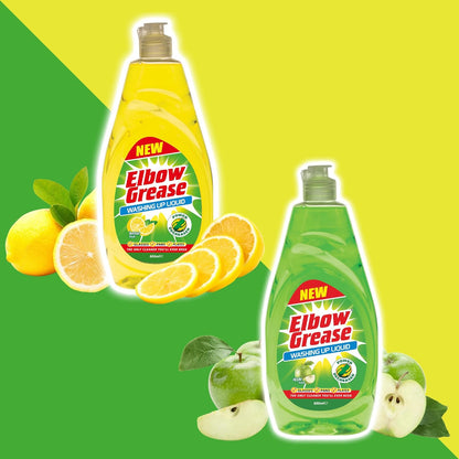 Elbow Grease Apple Dishwashing Liquid 600ml – Powerful Grease Remover for Dishes