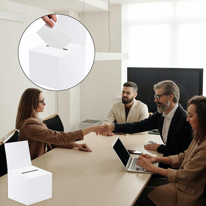 Ballot Box,Suggestion Box,Foldable Cardboard Ballot Boxes,Feedback Card Boxs,with Slotted Removable Heads,for Donations,Charity Voting Collecting Fundraising Party Raffle Comment Wedding Blessings