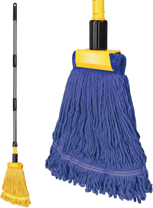Heavy Duty Commercial Mop with 2 Heads & 120cm Steel Handle – Wet Floor Cleaning