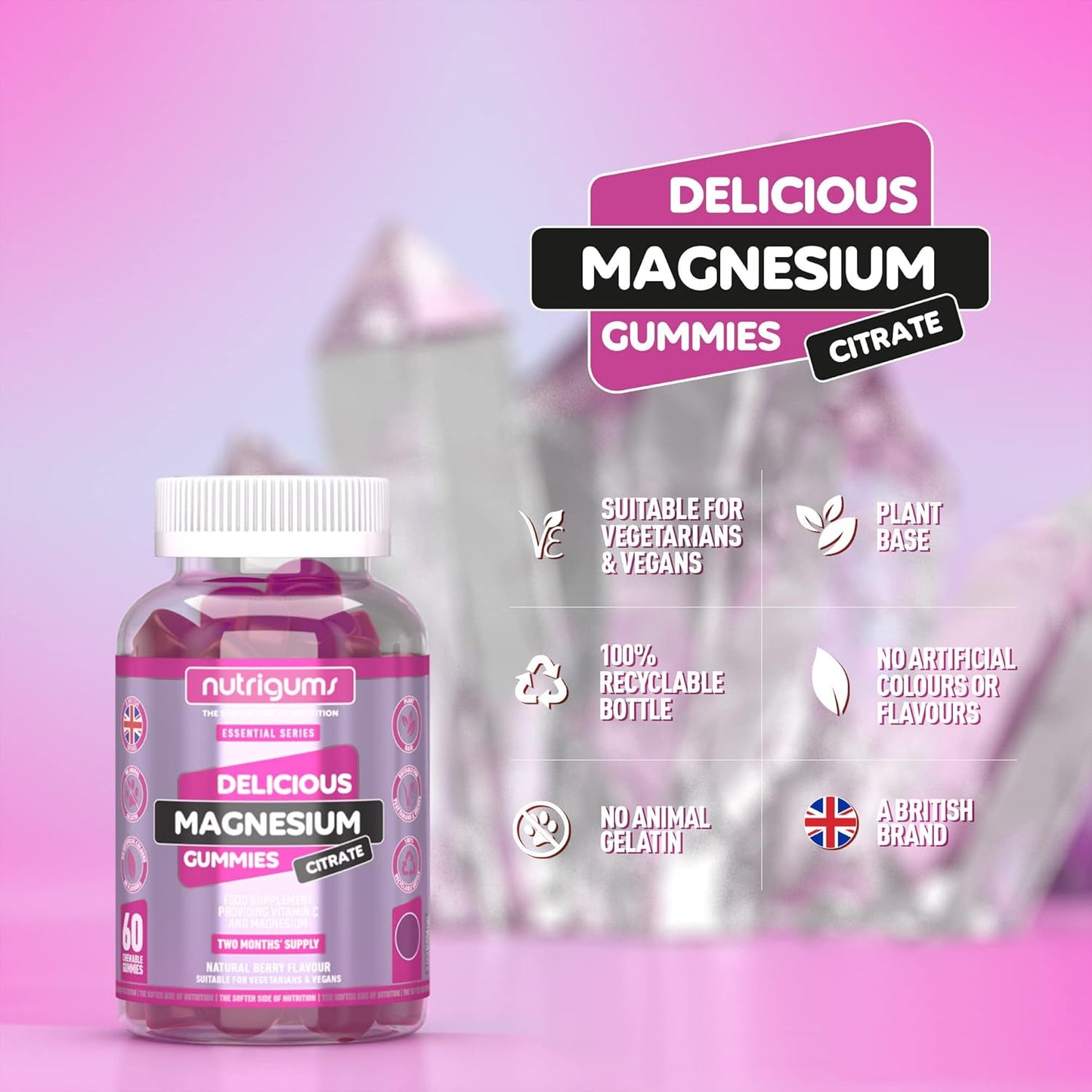 Magnesium Citrate & Vitamin C Gummies – High Strength Vegan Sleep & Energy Support
