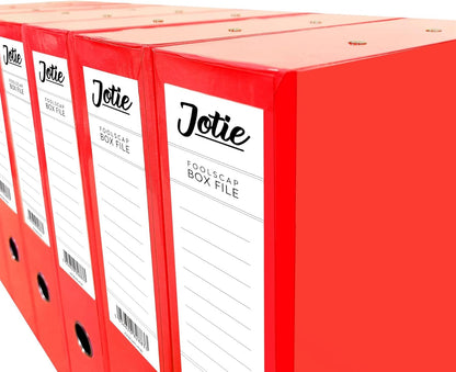 Red Box File with Lock & Ring Pull – 75mm Spine, Office Document Organizer A4/Foolscap