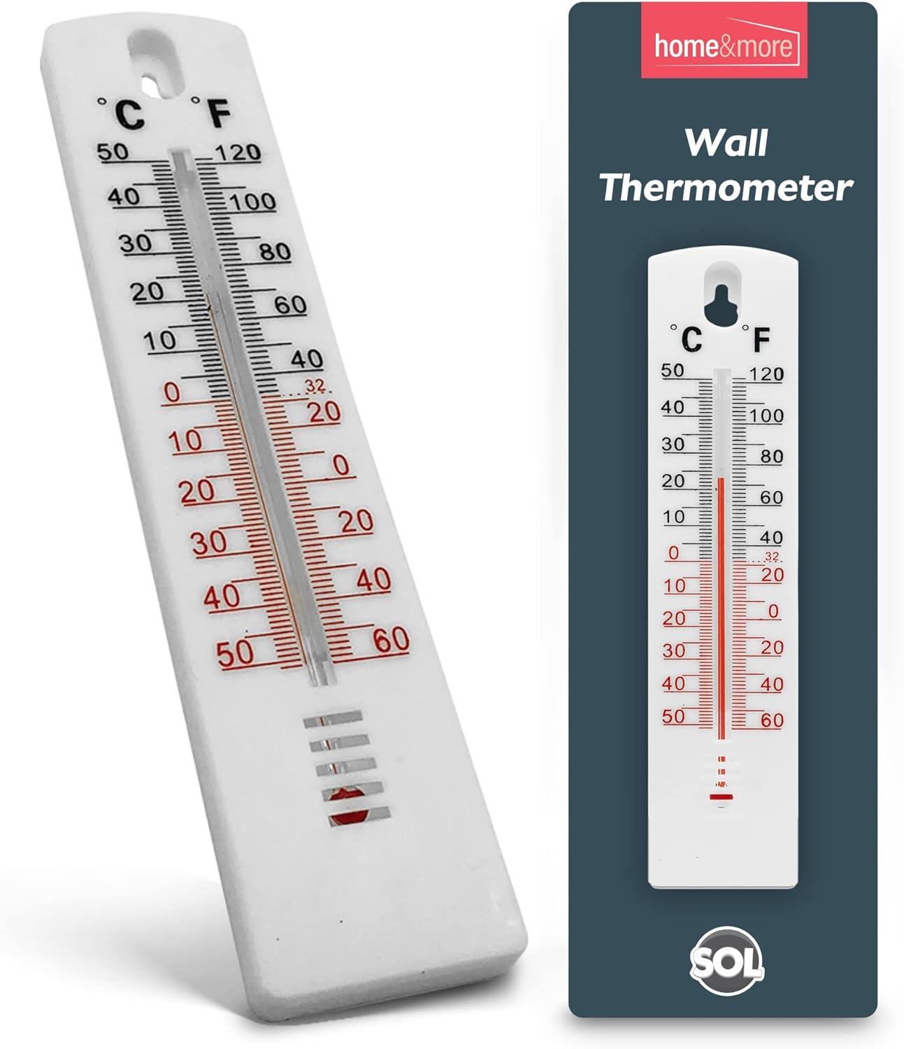 2-Pack Wall Thermometer – Indoor/Outdoor Temp Monitor, Easy Mount, Accurate Reading