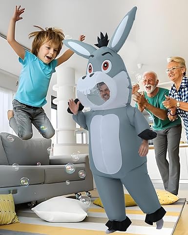 Inflatable donkey Costume, Donkey Costume Adult Inflatable Costumes Adult Size Full Body Blow up Costumes for Adults Women Men Inflatables Fancy Funny Suit for Halloween Carnival Party