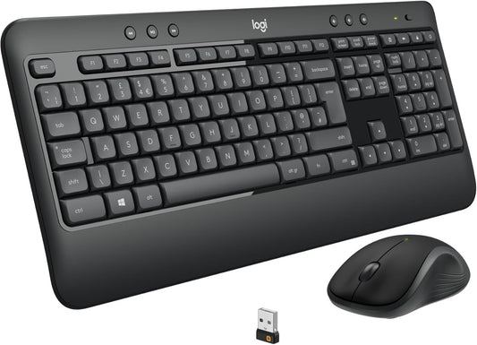 Logitech MK540 Wireless Keyboard & Mouse Combo – Long Battery, USB Receiver – Black