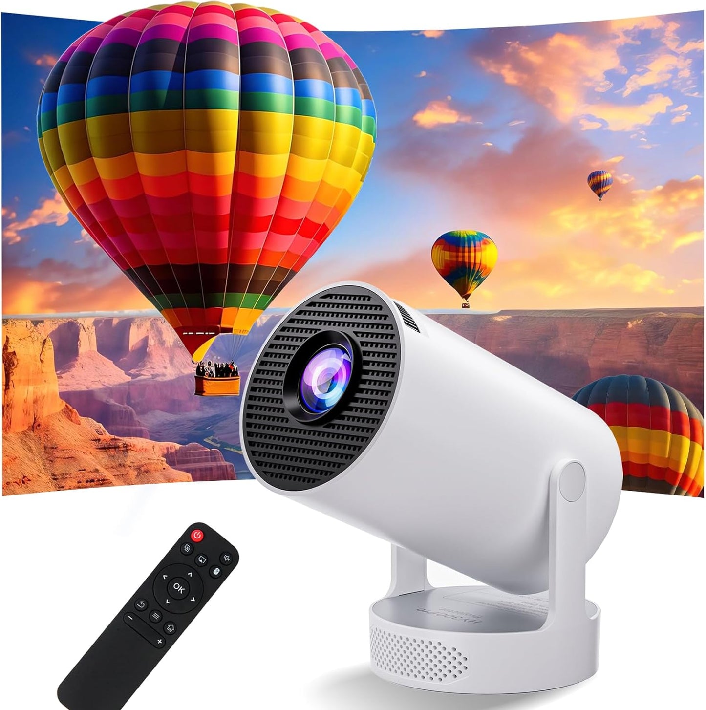 Portable Mini Projector with WiFi 6 & Bluetooth 5.0, 4K 1080P, 280 ANSI Lumens for Home & Outdoors