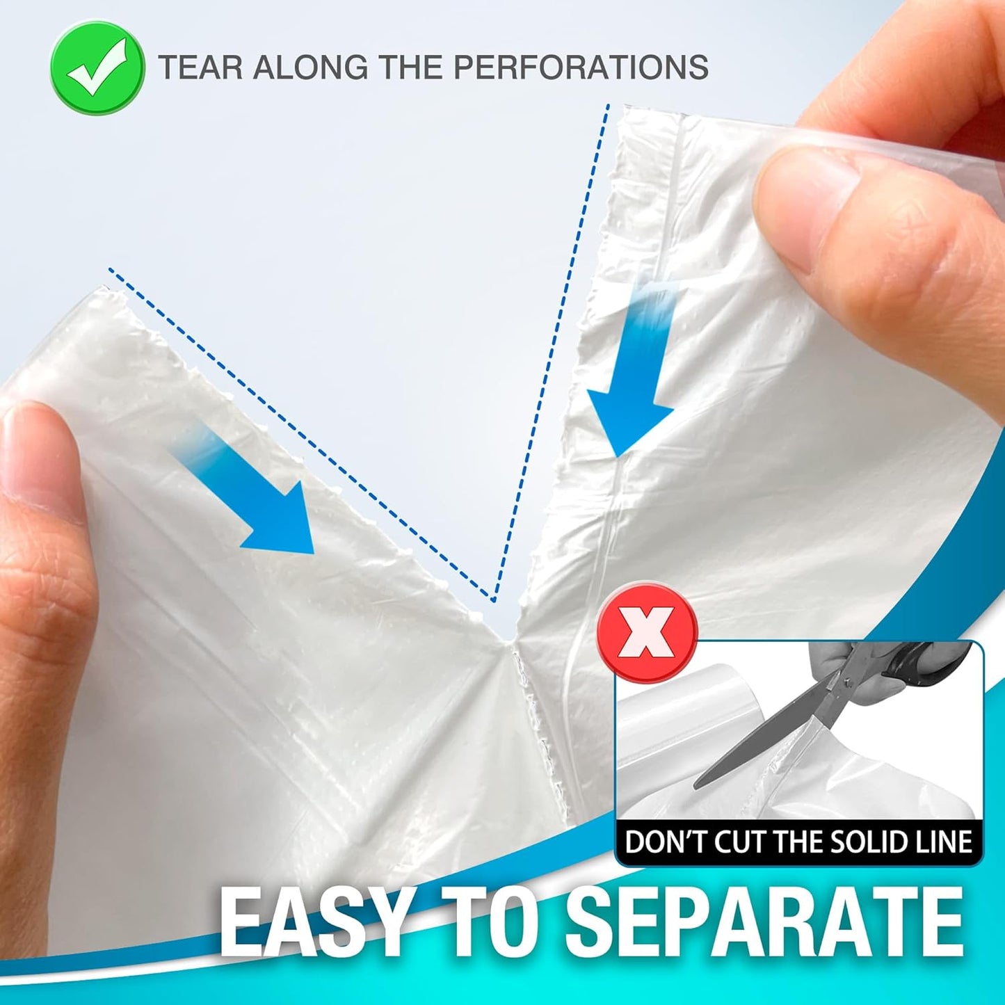 PANSUN 100 Small Trash Bags 10L – Unscented Bin Liners for Bathroom & Kitchen